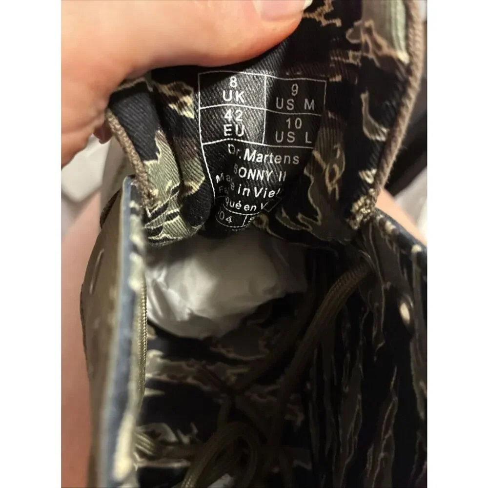 dr martens New Air Wair Bonny Olive Broder Canvas Ankle Boots Men’s 9 Womens 10